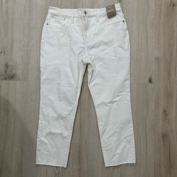 NWT Madewell The Petite Perfect Vintage Jean in Tile White NP557 Size 32P Petite - Picture 2 of 8